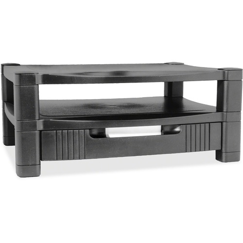 Two Level Stand, Removable Drawer, 17 X 13 1/4 X 3-1/2 To 7, Black