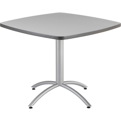 Cafe Table, Breakroom Table, 36w X 36d X 30h, Gray Melamine Top, Steel Legs