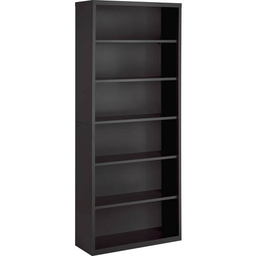 Bookcase, 6-Shelf, Steel, 34-1/2"x12-5/8"x30", Charcoal