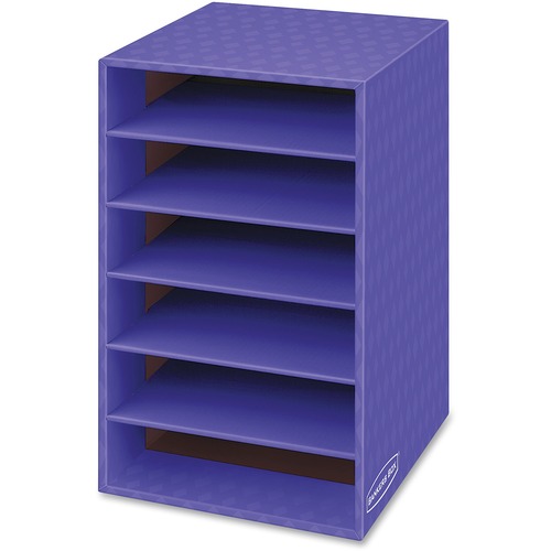 Vertical Classroom Organizer, 6 Shelves, 11 7/8 X 13 1/4 X 18, Purple