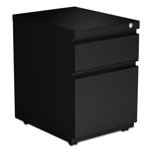 Two-Drawer Metal Pedestal Box File W/full-Length Pull, 14 7/8w X 19 1/8d, Black