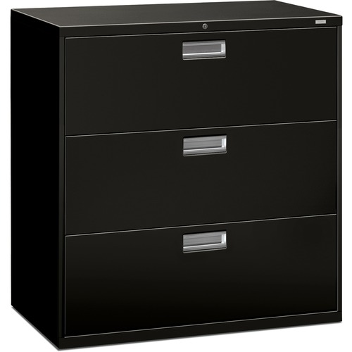 600 Series Three-Drawer Lateral File, 42w X 19-1/4d, Black