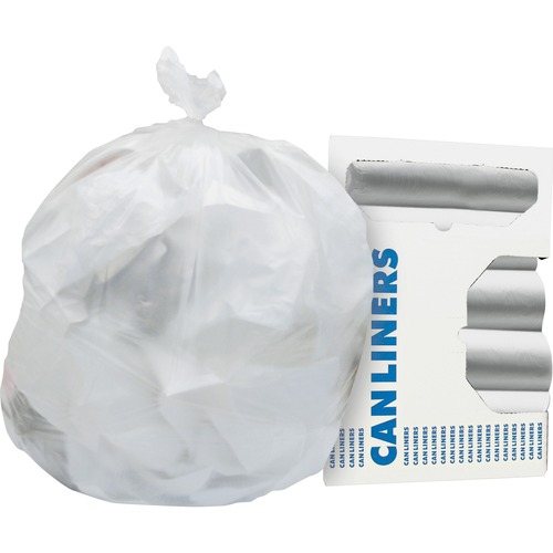 High-Density Coreless Can Liners, 45 Gal, 19 Mic, 40 X 46, Natural, 150/carton