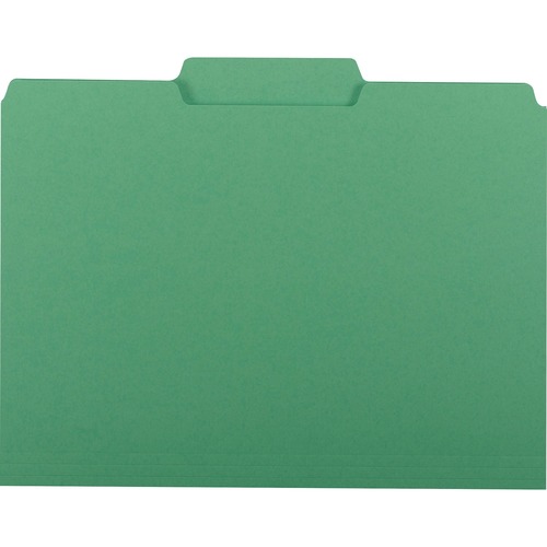 Interior File Folders, 1/3 Cut Top Tab, Letter, Green, 100/box