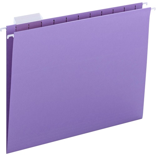 Hanging File Folders, 1/5 Tab, 11 Point Stock, Letter, Lavender, 25/box