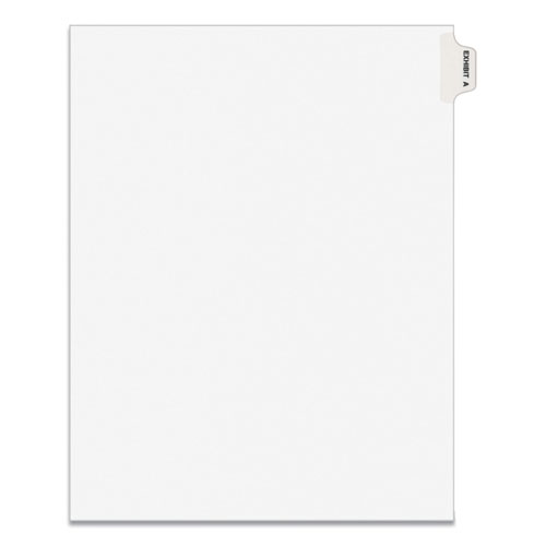 Avery-Style Preprinted Legal Side Tab Divider, Exhibit A, Letter, White, 25/pack