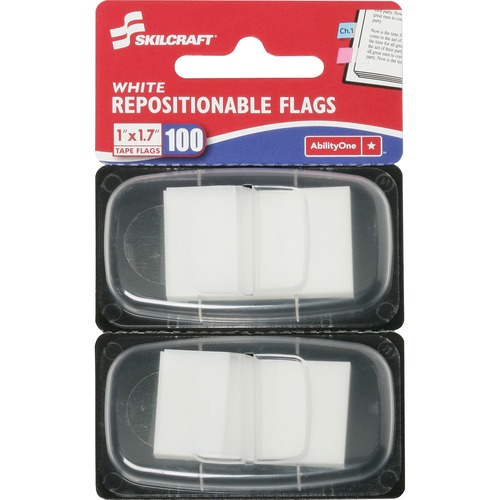 7510013152022, PAGE FLAGS, 1" X 1 3/4", WHITE, 100/PACK
