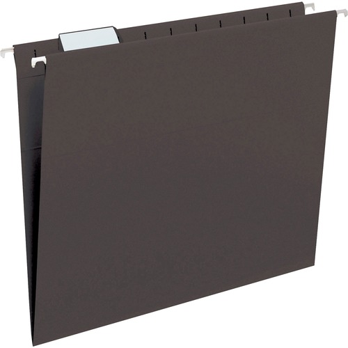 Hanging File Folders, 1/5 Cut, 11 Point Stock, Letter, Black, 25/box