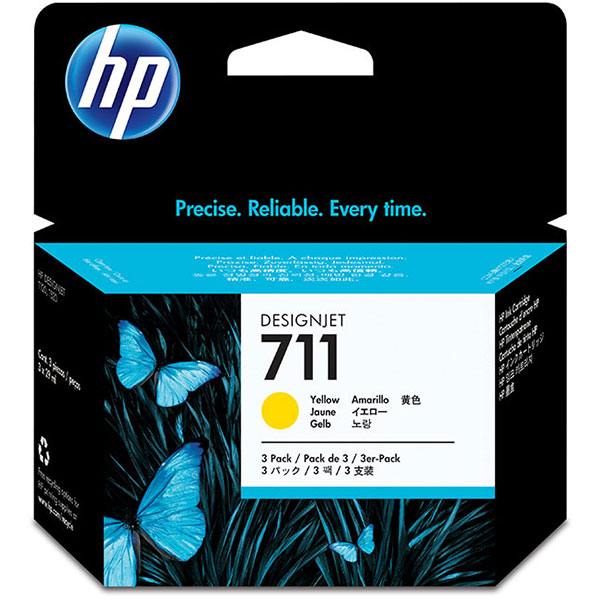 Hewlett-Packard  Ink Cartridges, HP 711, 29 ml, 3/PK, Yellow