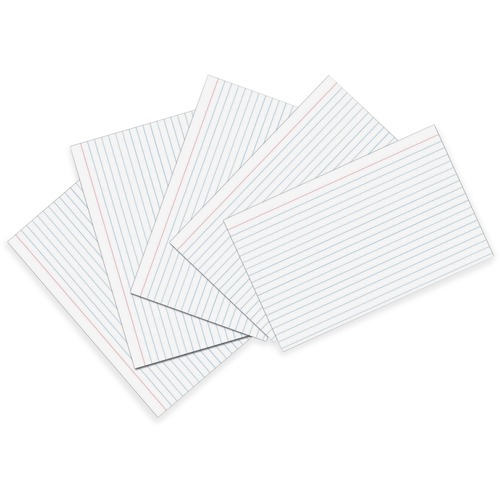 Index Cards, Ruled, 4"x6", 100/PK, White