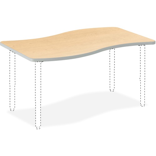 BUILD RIBBON SHAPE TABLE TOP, 54W X 30D, NATURAL MAPLE