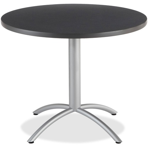 Cafeworks Table, 36 Dia X 30h, Graphite Granite/silver