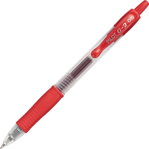Gel Pen, Retractable, Refillable, Extra Fine Point, Red