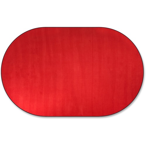 Solids Traditional Rub, Oval, 7'6x12', Oval, Red
