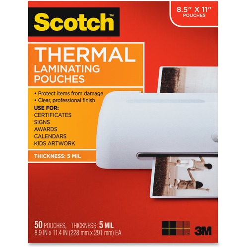 Laminating Pouch,Thermal,8.9"x11.4",50/PK,Clear