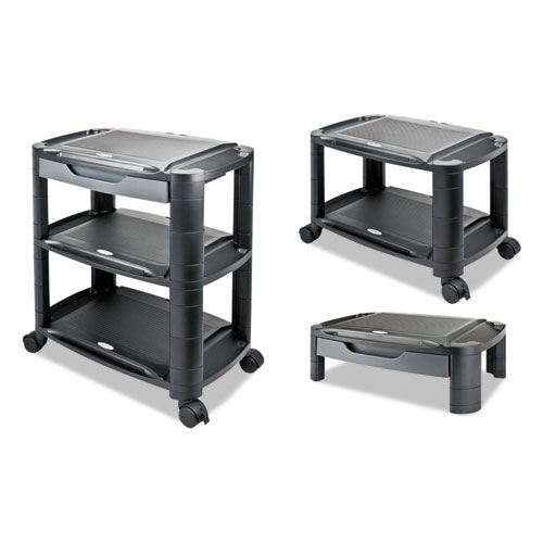 3-In-1 Storage Cart And Stand, 21 5/8"w X 13 3/4"d X 24 3/4"h,black/gray