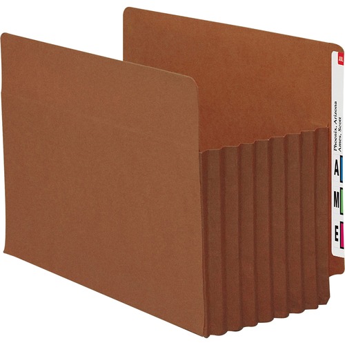 7" Exp File Tuff Pockets, Straight Tab, Letter, Redrope, 5/box