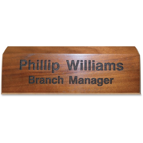 Engraved Desk Sign, 2"x8", Walnut