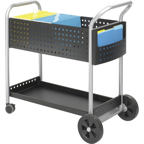 Scoot Mail Cart,120 Folders, 22-1/2"x39-1/2"x40-3/4",BK/SR