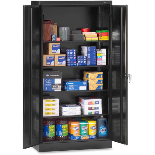 Storage Cabinet w/4 Adj Shelves, 36"x18"x72", Black