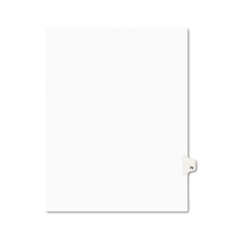 Avery-Style Legal Exhibit Side Tab Divider, Title: 70, Letter, White, 25/pack