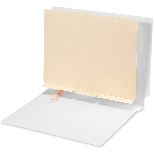 Manila Self-Adhesive Folder Dividers W/prepunched Slits, 2-Sect, Letter, 100/box