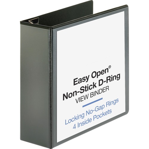 View Binder, Locking D-Ring, 4" Capacity, Letter, Black