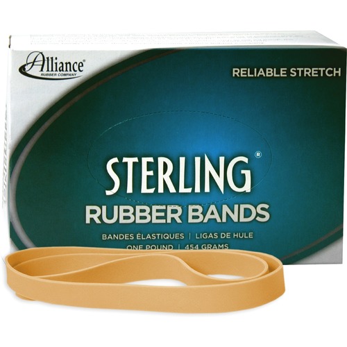 Rubber bands, Size 107, 1-Lb., 7"x5/8", 50/BX, Natural