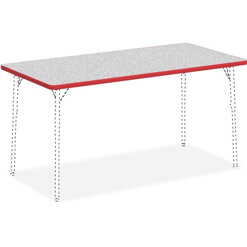 Tabletop, Rectangular, Laminate, 30"x60", Gray/Red