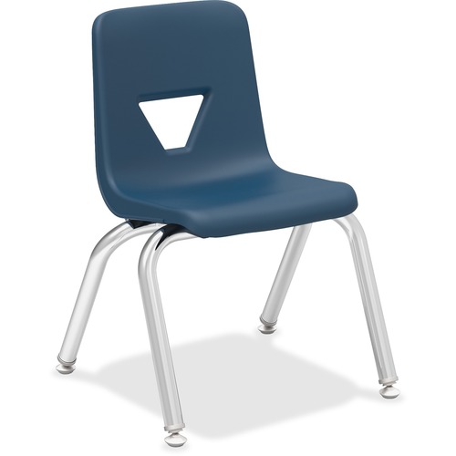 Student Chairs, Stacking, 14-3/4"x14"x21-5/8", 4/CT, Navy
