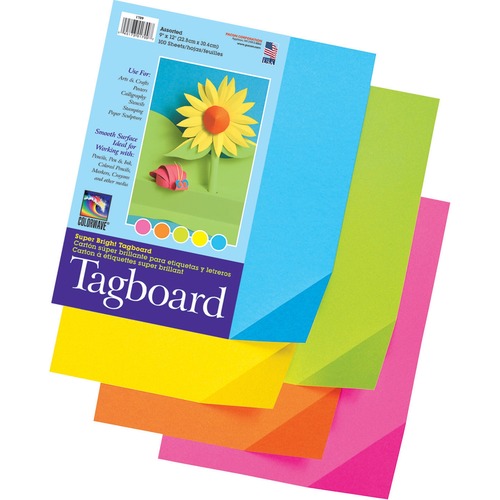 Colorwave Super Bright Tagboard, 9 X 12, Assorted Colors, 100 Sheets/pack