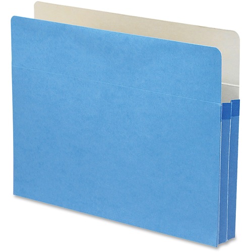 1 3/4" Exp Colored File Pocket, Straight Tab, Letter, Blue