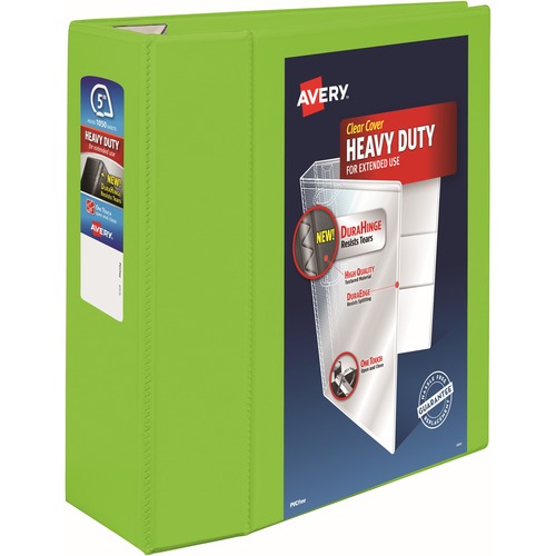 Heavy-Duty View Binder W/locking Ezd Rings, 5" Cap, Chartreuse