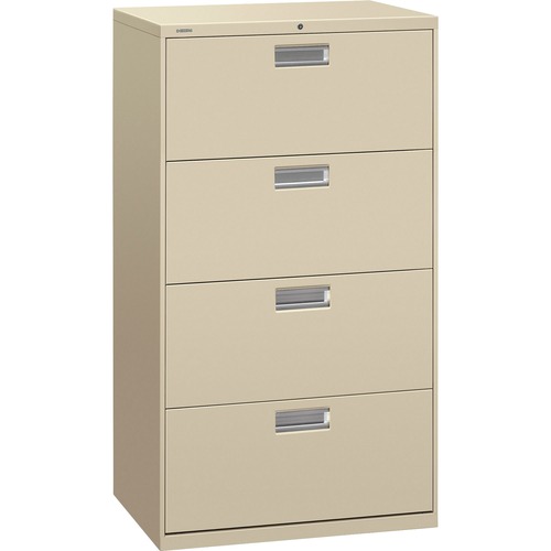 600 Series Four-Drawer Lateral File, 30w X 19-1/4d, Putty