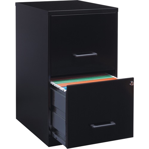 File Cabinet, F/F, 2-Drawer, Steel, 14-1/4"x18"x24-1/2", BK