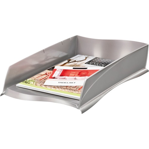 Letter Tray, 500-Sht Capacity, 10-7/8"Wx15"Dx3-1/4"H, Gray