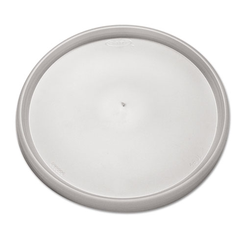 PLASTIC LIDS FOR FOAM CONTAINERS, FLAT, VENTED, FITS 24-32 OZ, TRANSLUCENT, 500/CARTON