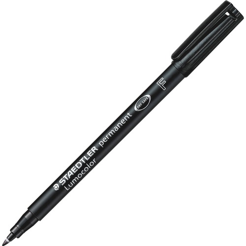 Fiber Tip Pen, Permanent, Fine Point, 10/BX, Black Ink