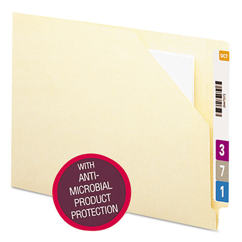 END TAB FILE JACKET W/PRODUCT PROTECTION, LETTER, 11PT MANILA, 100/BOX