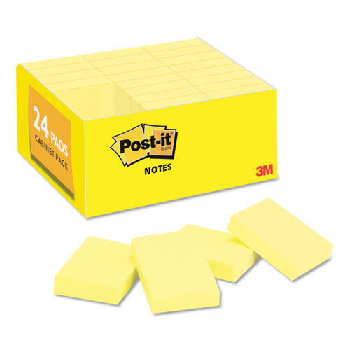ORIGINAL PADS IN CANARY YELLOW, 1 3/8 X 1 7/8, 100 SHEETS/PAD, 24 PADS/PACK
