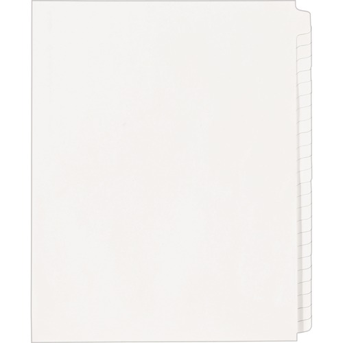 Blank Tab Legal Exhibit Index Divider Set, 25-Tab, Letter, White, Set Of 25