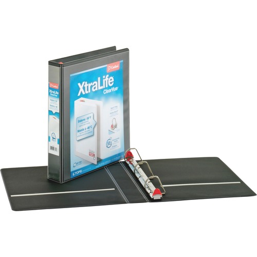 Xtralife Clearvue Non-Stick Locking Slant-D Binder, 1.5" Cap, 11 X 8 1/2, Black