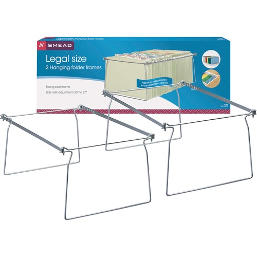 Hanging Folder Frame, Legal Size, 23-27" Long, Steel, 2/pack