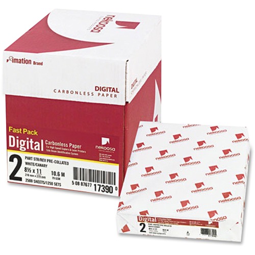 Fast Pack Digital Carbonless Paper, 8-1/2 X 11, White/canary, 2500/carton