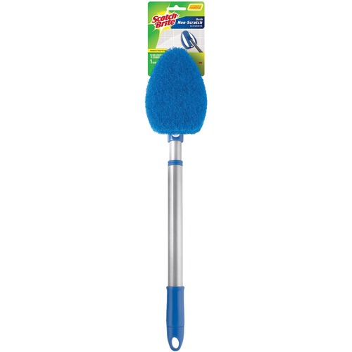 Bath Scrubber, Nonscratch, w/2' Hvy-dty Handle, 4/CT, BE/SR