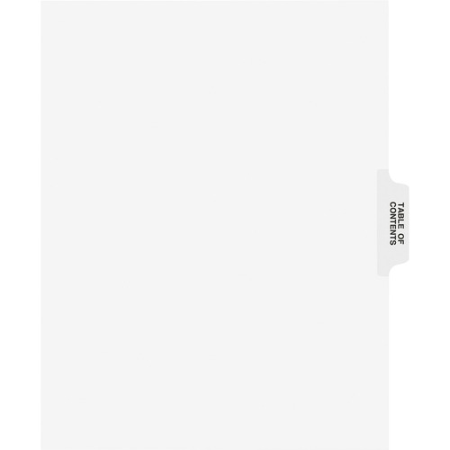 Avery-Style Legal Exhibit Tab Dividers, Table Of Contents, White, 25/set