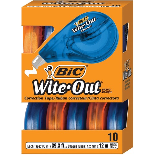 Wite-Out Ez Correct Correction Tape, Non-Refillable, 1/6" X 472", 10/box