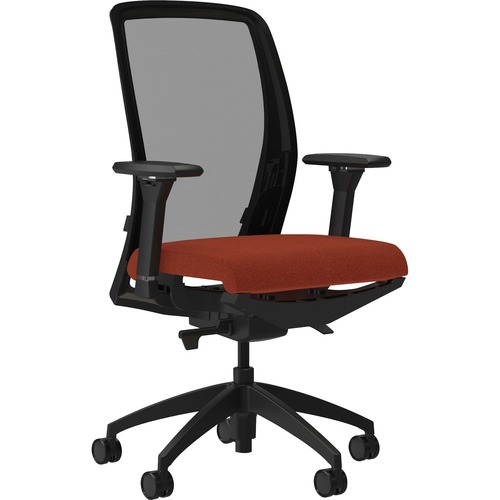 High-back Chair, Mesh Back, Adj Arms, 26-1/2"x25"x47", OE