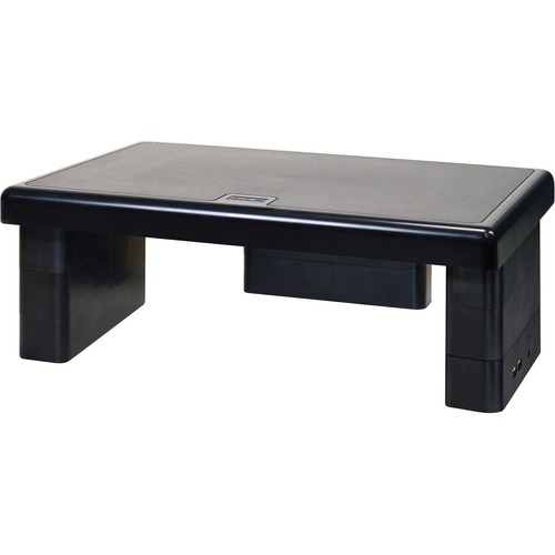 Monitor Stand, w/2 USB Ports, 13"x10-1/2"x1-4-3/4", Black