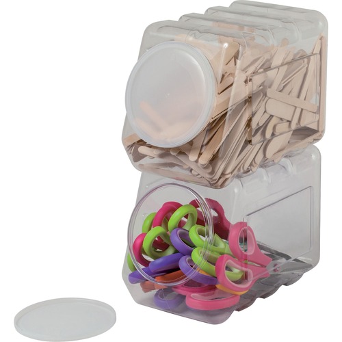 Interlocking Storage Container With Lid, Clear Plastic